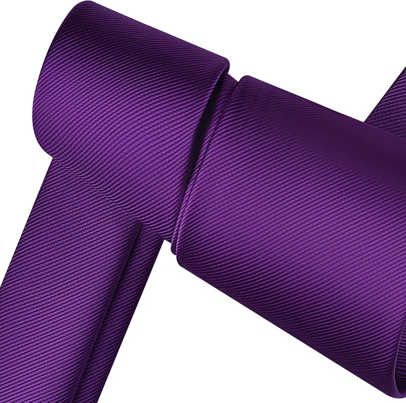 Branduce 63'' XL Tie Mens Extra Long Solid Woven Necktie for Men Big and Tall + Gift Box - Image 4